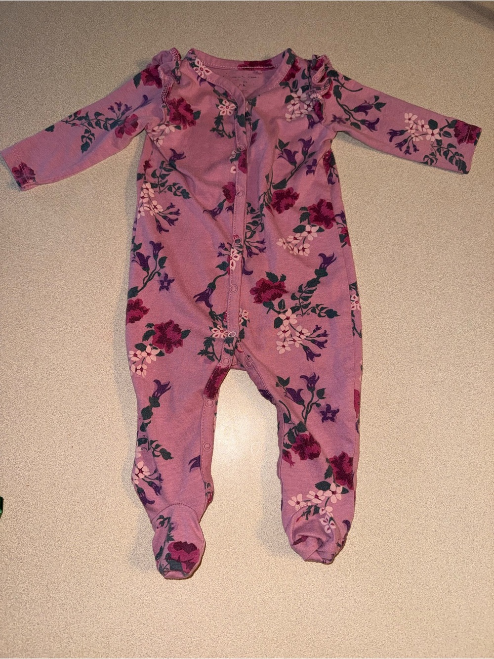 Jessica Simpson baby girl size 3-6 months pajama pink floral